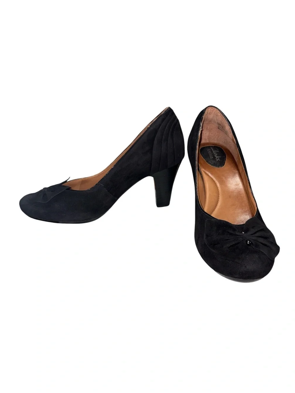 Clarks Artisan Society Ball Black Suede Leather Whimsygoth Pump Heels Size 8M - Picture 11 of 11